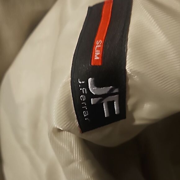 J. FERRAR Slim Fit Two-Button Blazer Jacket Solid Tan Men's - Picture 7 of 11